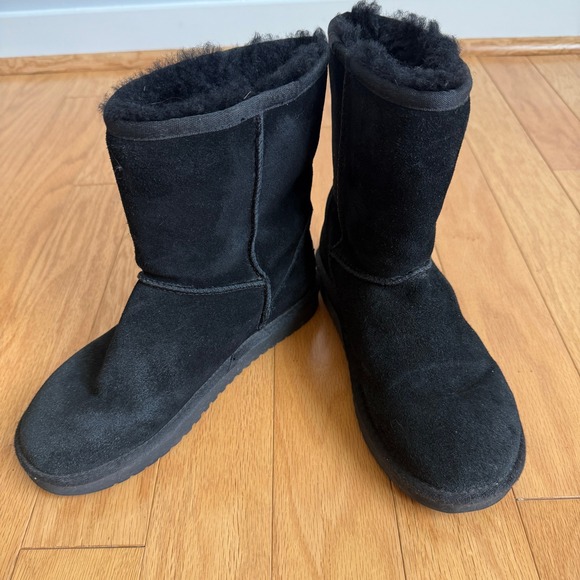 Koolaburra by UGG Black Suede Sheepskin Lined Winter Boots Women's US 6 - Picture 1 of 6